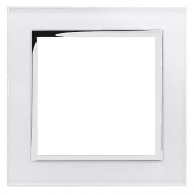 RetroTouch Single Blank Plate White Glass CT 00309