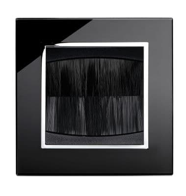 RetroTouch Single Brush Outlet Socket Black Glass PG 04099