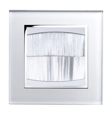 RetroTouch Single Brush Outlet Socket White Glass CT 04096