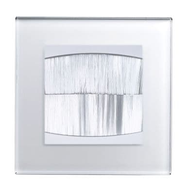 RetroTouch Single Brush Outlet Socket White Glass PG 04097