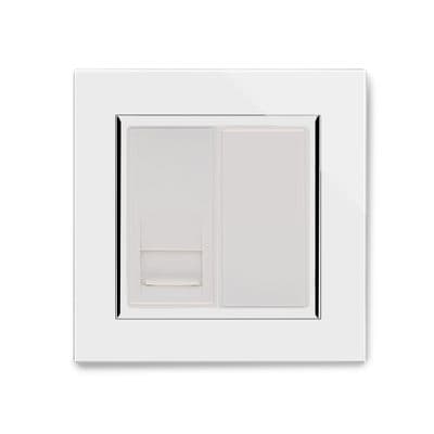 RetroTouch Single BT Slave Socket White Glass CT 04086