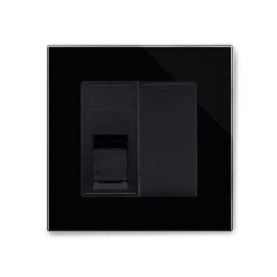 RetroTouch Single RJ11 Phone Socket Black Glass PG 04094
