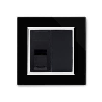 RetroTouch Single RJ45 Cat 5 Data Socket Black Glass CT 00338