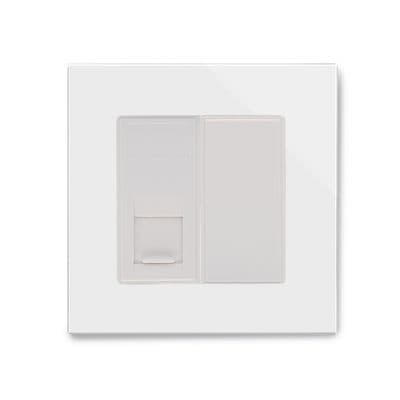 RetroTouch Single RJ45 Cat 5 Data Socket White Glass PG 00329