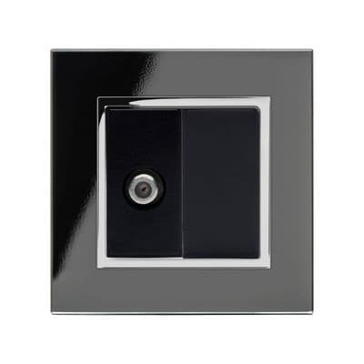 RetroTouch Single Satellite Socket Black Glass CT 04841