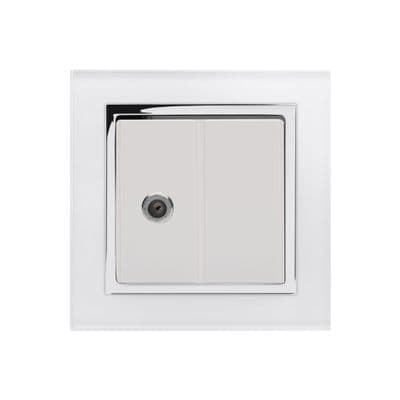 RetroTouch Single Satellite Socket White Glass CT 04844