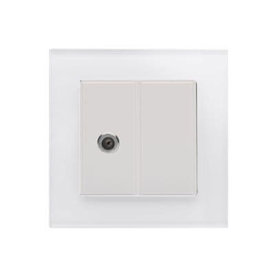 RetroTouch Single Satellite Socket White Glass PG 04843
