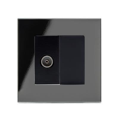 RetroTouch Single TV Coax Socket Black Glass PG 04079