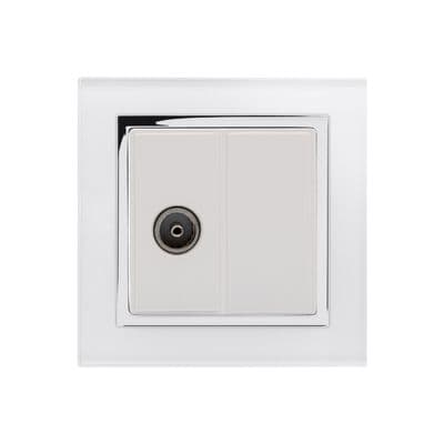 RetroTouch Single TV Coax Socket White Glass CT 04351
