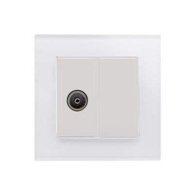 RetroTouch Single TV Coax Socket White Glass PG 04077
