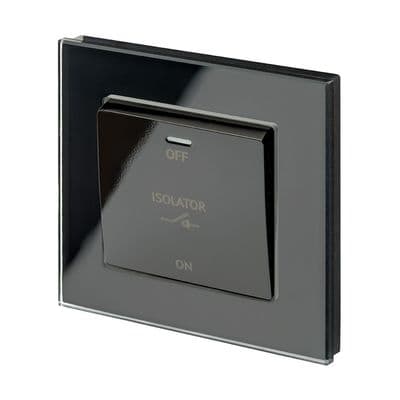 RetroTouch Triple Pole 10A Fan Isolator Switch Black Glass PG 01732