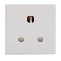 RT 15A Round Pin Socket (50mmX50mm) White 09050