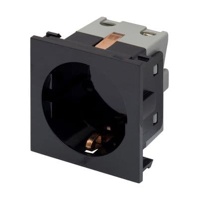 RT 16A SCHUKO Socket (50mmX50mm) Black 09021
