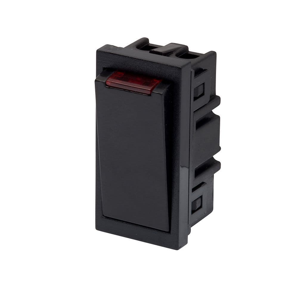RT 20A DP Switch With Neon (25mmX50mm) Black 09039