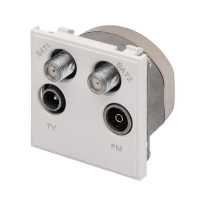 RT Quadplexed Outlet (50mmX50mm) White 09046