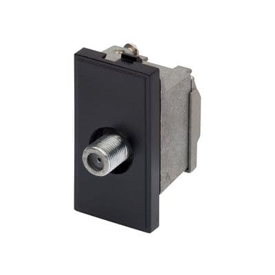 RT Sat F-Connector Outlet  (25mmX50mm) Black 09005