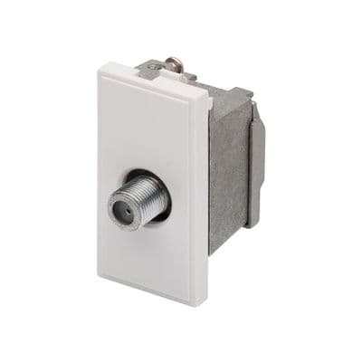 RT Sat F-Connector Outlet  (25mmX50mm) White 09004