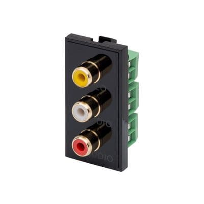 RT Triple RCA (25mmX50mm) Black 09033