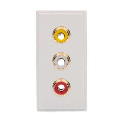 RT Triple RCA (25mmX50mm) White 09032