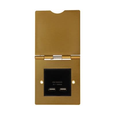 Soho Antique Gold 1 Gang 2 x USB-A Charger Floor Socket SS-SH-20-SKT504-AGB
