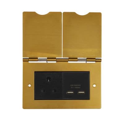 Soho Antique Gold 2 Gang 5A & 2 x USB-A Charger Floor Socket SS-SH-20-SKT506-AGB