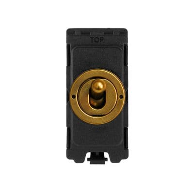 Soho Antique Gold 20A 2 Way & Off Retractive CM Grid Toggle Switch Module SS-SH-00-SGP315-AG