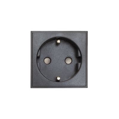 Soho Black 16A Euro Socket Round Pin Euro Module SS-SH-05-EMD160-BK