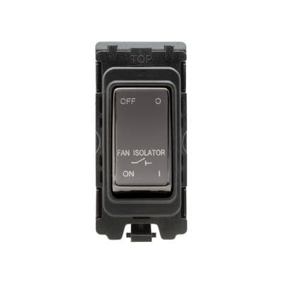 Soho Black Nickel 10A Triple Pole Fan Isolator RM Grid Switch Module SS-SH-00-SGP407-BN