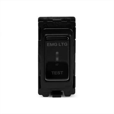 Soho Black Nickel 20AX Double Pole 'EMG LTG TEST' RM Grid Switch Module SS-SH-00-SGP242-BN