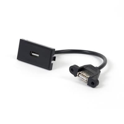 Soho Black USB Mounted Socket Euro Module SS-SH-05-EMD402-BK