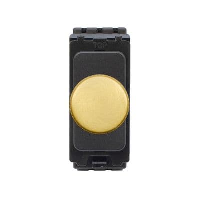 Soho Brushed Brass 150W LED Intelligent CM Grid Dimmer Module Knurled SS-SH-0C-SGP144-BB