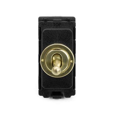 Soho Brushed Brass 20A 1 Way Retractive CM Grid Toggle Switch Module SS-SH-00-SGP316-BB