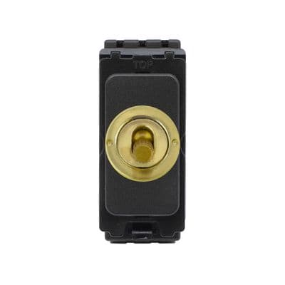 Soho Brushed Brass 20A 2 Way & Off CM Grid Toggle Switch Module Art Deco SS-SH-0D-SGP313-BB