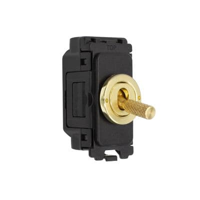 Soho Brushed Brass 20A 2 Way & Off Retractive CM Grid Toggle Module Vintage SS-SH-0K-SGP315-BB