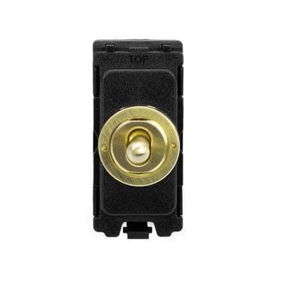 Soho Brushed Brass 20A 2 Way & Off Retractive CM Grid Toggle Switch Module SS-SH-00-SGP315-BB