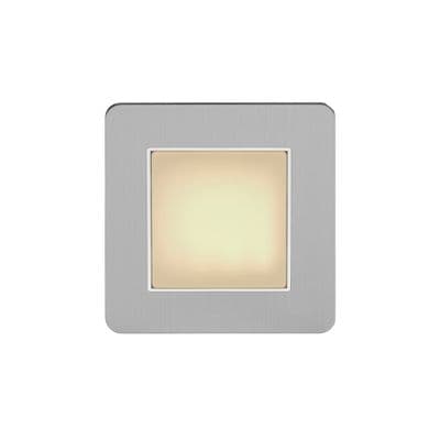 Soho LED Stair Light Brushed Chrome Flat Plate - Warm White SS-SH-10-LED101-BCW