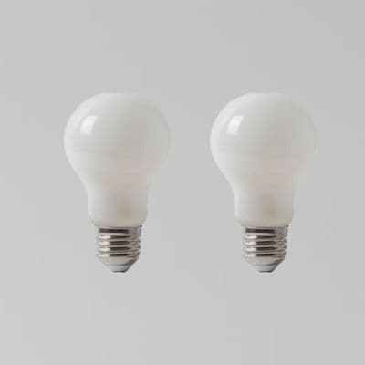 Soho Lighting 2 Pack of 8w E27 ES Opal GLS LED Light Bulb 4100K Horizon Daylight Dimmable