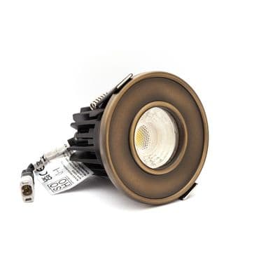 Soho Lighting Aged Brass LED Downlights, Fire Rated, Fixed, IP65, CCT Switch, High CRI, Dimmable