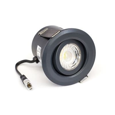 Soho Lighting Anthracite Grey 3K Warm White Tiltable LED Downlights, Fire Rated, IP44, Dimmable