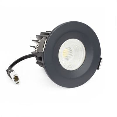 Soho Lighting Anthracite LED Downlights, Fire Rated, Fixed, IP65, CCT Switch, High CRI, Dimmable