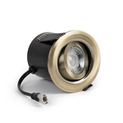 Soho Lighting Antique Brass 3K Warm White Tiltable LED Downlights, Fire Rated, IP44, Dimmable