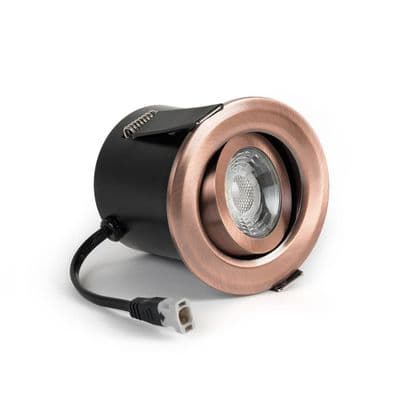 Soho Lighting Antique Copper 3K Warm White Tiltable LED Downlights, Fire Rated, IP44, Dimmable