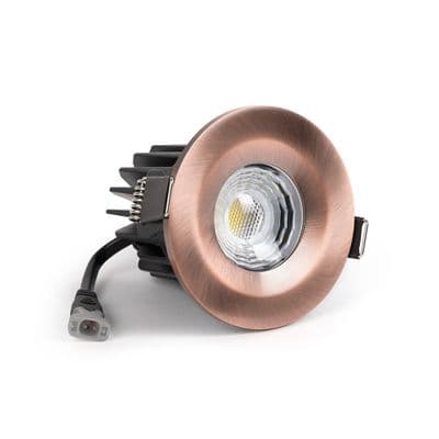 Soho Lighting Antique Copper LED Downlights, Fire Rated, Fixed, IP65, CCT Switch, High CRI, Dimmable