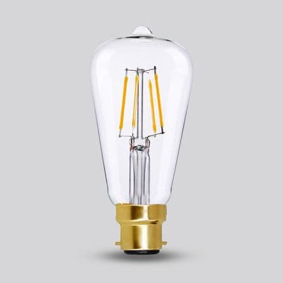 Soho Lighting B22 Classic Clear Teardrop Dimmable LED Bulb ST64, 7W, 2700K, High CRI