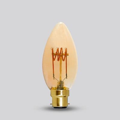 Soho Lighting B22 Vintage Sunset Candle Dimmable LED Bulb C35, 3W, 1800K, High CRI