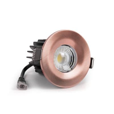 Soho Lighting Brushed Copper LED Downlights, Fire Rated, Fixed, IP65, CCT Switch, High CRI, Dimmable