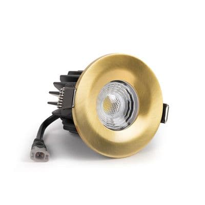 Soho Lighting Brushed Gold LED Downlights, Fire Rated, Fixed, IP65, CCT Switch, High CRI, Dimmable