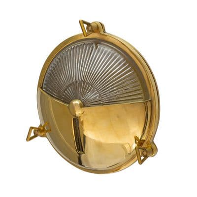Soho Lighting Carlisle Half Cover IP65 Outdoor & Bathroom Polished Solid Brass Wall Light