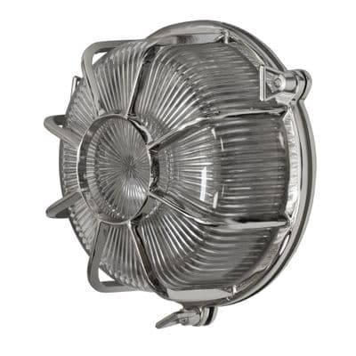 Soho Lighting Carlisle Web Prismatic Glass IP65 Outdoor & Bathroom Nickel Bulkhead Wall Light