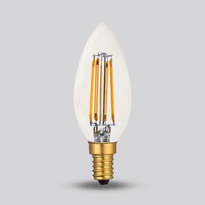 Soho Lighting E14 Classic Clear Candle Dimmable LED Bulb C35, 4W, 2700K, High CRI